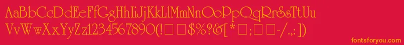 AcademSsi Font – Orange Fonts on Red Background