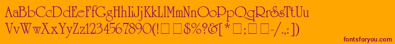 AcademSsi Font – Purple Fonts on Orange Background
