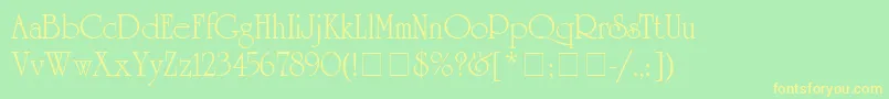AcademSsi Font – Yellow Fonts on Green Background