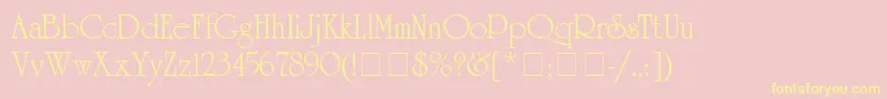 AcademSsi Font – Yellow Fonts on Pink Background