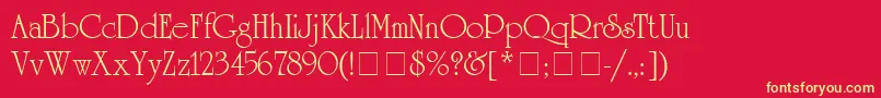 AcademSsi Font – Yellow Fonts on Red Background