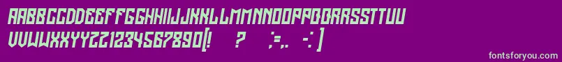 RegensburgItalic Font – Green Fonts on Purple Background