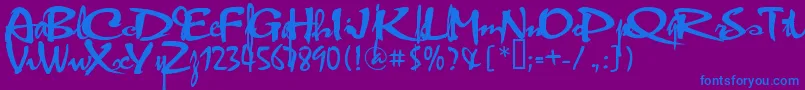 フォントVniThufap2Normal – 紫色の背景に青い文字