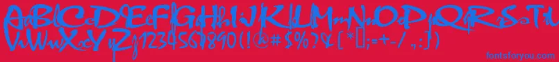 VniThufap2Normal Font – Blue Fonts on Red Background
