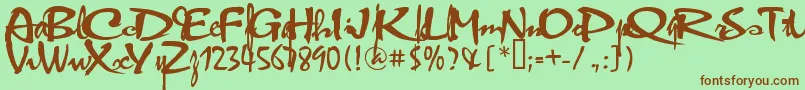 VniThufap2Normal Font – Brown Fonts on Green Background