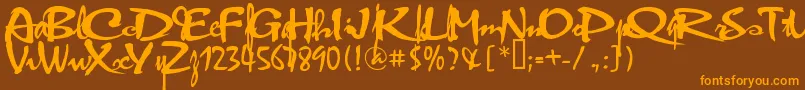 Czcionka VniThufap2Normal – pomarańczowe czcionki na brązowym tle