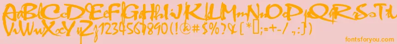 VniThufap2Normal Font – Orange Fonts on Pink Background