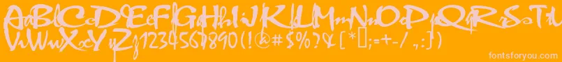 VniThufap2Normal Font – Pink Fonts on Orange Background