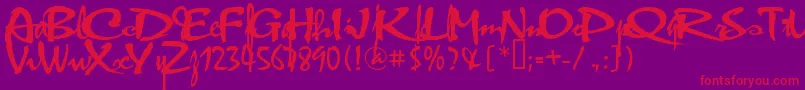 VniThufap2Normal Font – Red Fonts on Purple Background