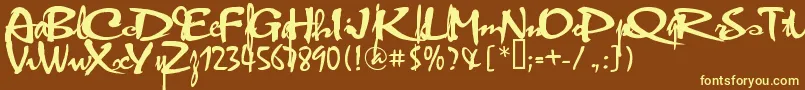 VniThufap2Normal Font – Yellow Fonts on Brown Background
