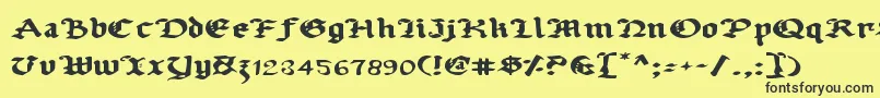 Uberv2e Font – Black Fonts on Yellow Background
