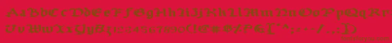 Uberv2e Font – Brown Fonts on Red Background
