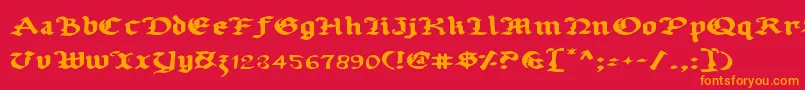 Uberv2e Font – Orange Fonts on Red Background