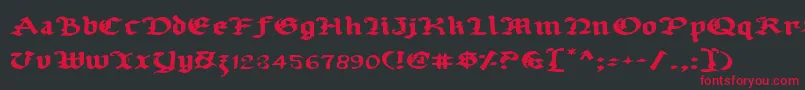 Uberv2e Font – Red Fonts on Black Background