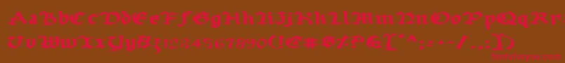 Uberv2e Font – Red Fonts on Brown Background
