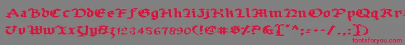 Uberv2e Font – Red Fonts on Gray Background