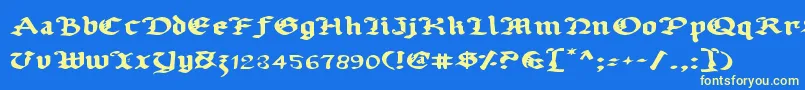 Uberv2e Font – Yellow Fonts on Blue Background