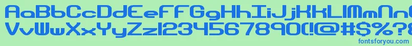 HyperionSunsetBrk Font – Blue Fonts on Green Background