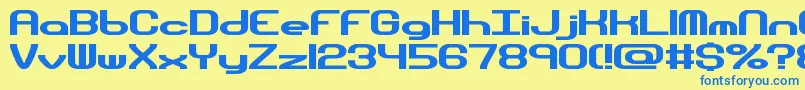 HyperionSunsetBrk Font – Blue Fonts on Yellow Background
