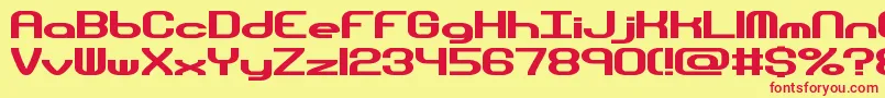 HyperionSunsetBrk Font – Red Fonts on Yellow Background