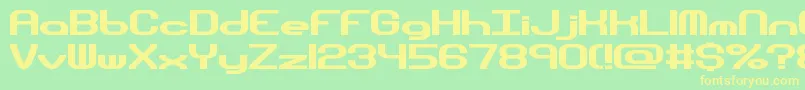 HyperionSunsetBrk Font – Yellow Fonts on Green Background