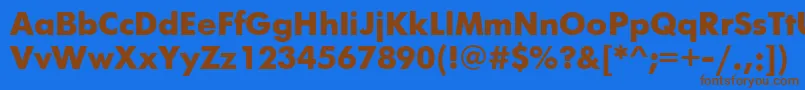 Czcionka FuturisttBold – brązowe czcionki na niebieskim tle
