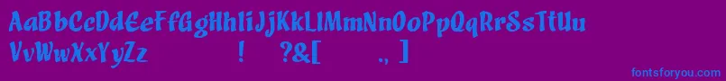 Czcionka Ampikunanti – niebieskie czcionki na fioletowym tle