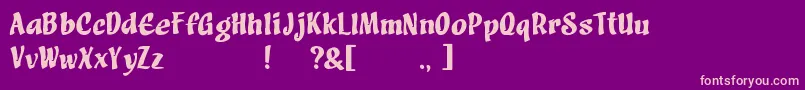 Ampikunanti-Schriftart – Rosa Schriften auf violettem Hintergrund