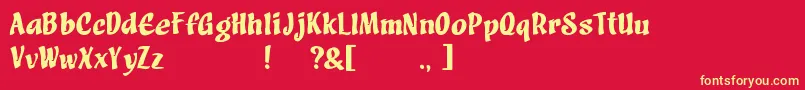 Ampikunanti Font – Yellow Fonts on Red Background