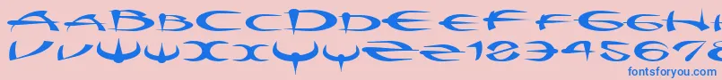 Myquestr Font – Blue Fonts on Pink Background