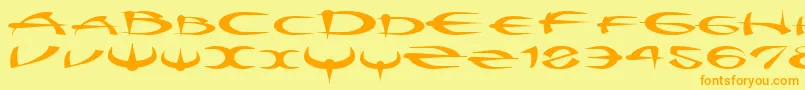 Шрифт Myquestr – оранжевые шрифты на жёлтом фоне