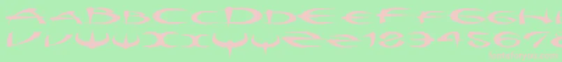 Myquestr-Schriftart – Rosa Schriften auf grünem Hintergrund