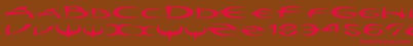 Myquestr Font – Red Fonts on Brown Background