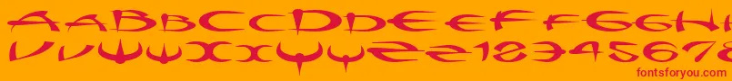 Myquestr Font – Red Fonts on Orange Background