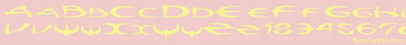 Myquestr-Schriftart – Gelbe Schriften auf rosa Hintergrund