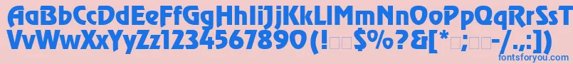 フォントRevueLt – ピンクの背景に青い文字