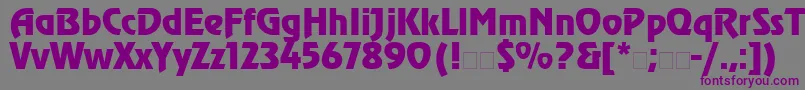フォントRevueLt – 紫色のフォント、灰色の背景