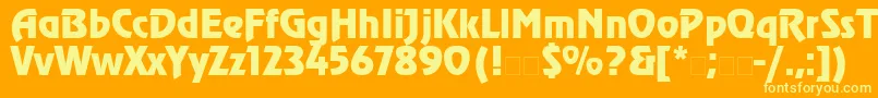 RevueLt Font – Yellow Fonts on Orange Background