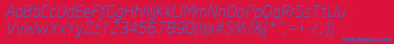 NeoSansCyrLightItalic Font – Blue Fonts on Red Background