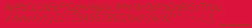 フォントNeoSansCyrLightItalic – 赤い背景に茶色の文字