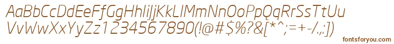 フォントNeoSansCyrLightItalic – 茶色のフォント