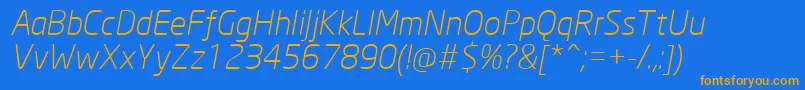 NeoSansCyrLightItalic Font – Orange Fonts on Blue Background