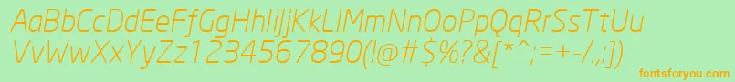 NeoSansCyrLightItalic Font – Orange Fonts on Green Background