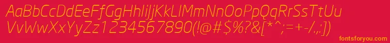 NeoSansCyrLightItalic Font – Orange Fonts on Red Background