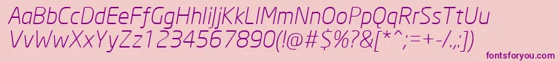 NeoSansCyrLightItalic Font – Purple Fonts on Pink Background