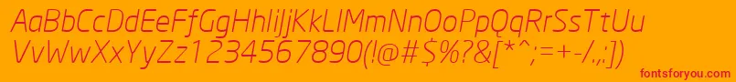 NeoSansCyrLightItalic Font – Red Fonts on Orange Background