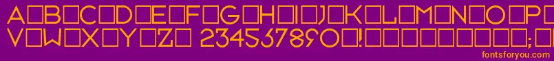 Neusixlight-Schriftart – Orangefarbene Schriften auf violettem Hintergrund