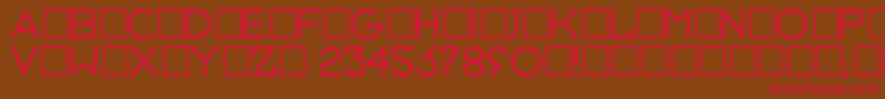 Neusixlight-Schriftart – Rote Schriften auf braunem Hintergrund