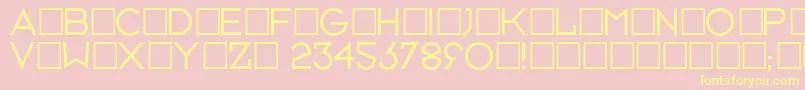 Fonte Neusixlight – fontes amarelas em um fundo rosa