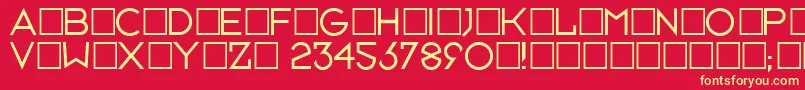 Neusixlight-Schriftart – Gelbe Schriften auf rotem Hintergrund
